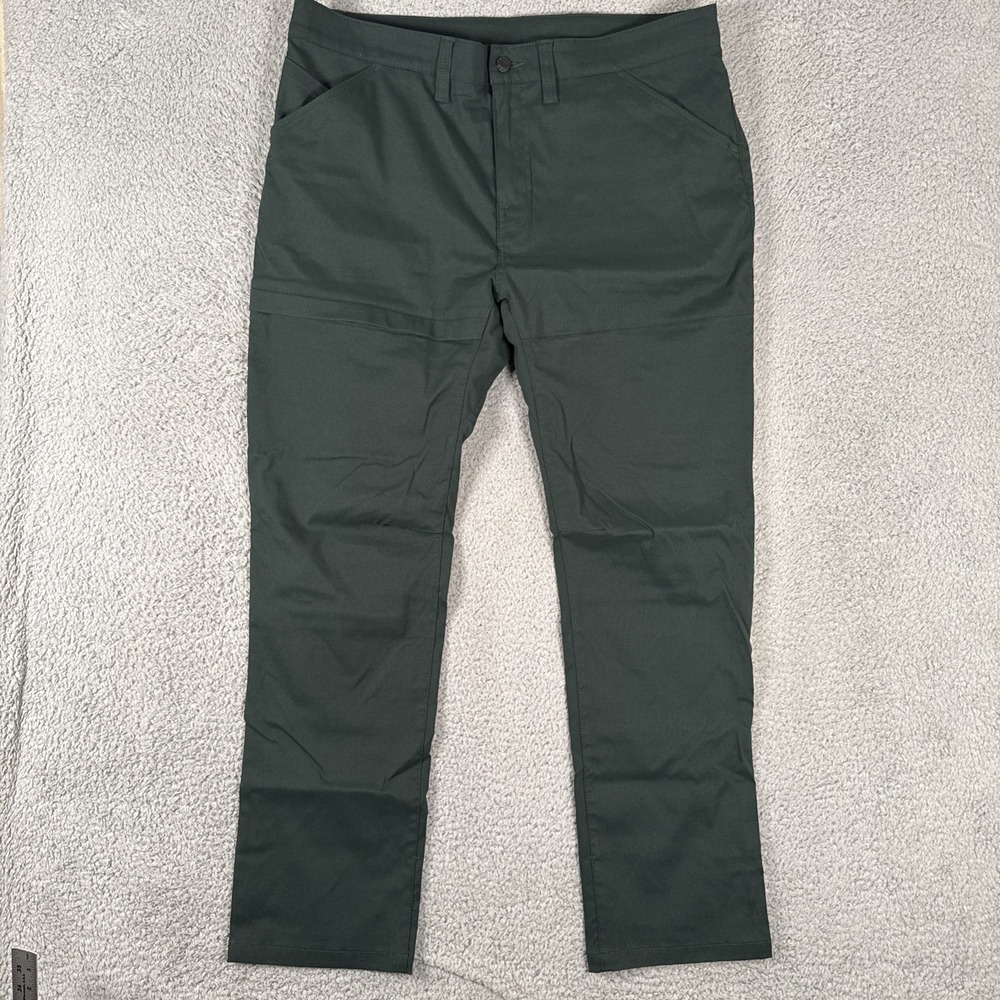 PrAna Pants Mens 38x32 Green Eagle Ray Slim Fit Nylon Stretch Chino